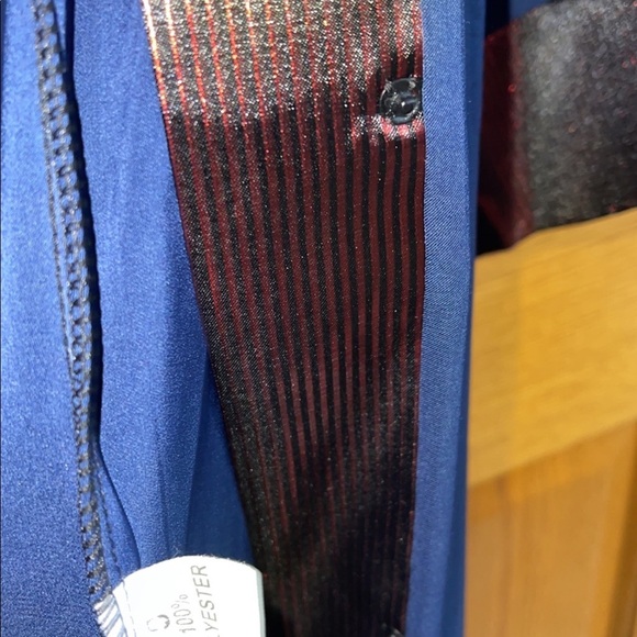 Abaya Dress Size 16 / 18 Middle Eastern Navy Blue Long Sleeves Maxi Kaftan NEW - Picture 6 of 7